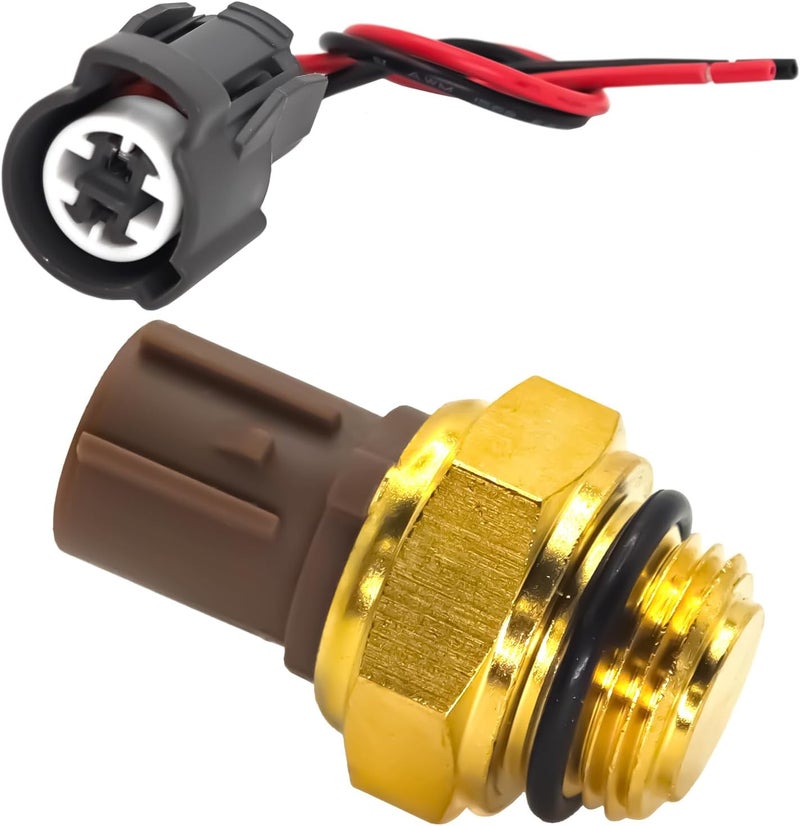 Formiden Radiator Coolant Fan Switch 37760-P00-003 201-1650 with Connector Pigtail Harness, Water Temperature Sensor Switch - Compatible with Honda Accord Civic CR-V Odyssey, Acura CL Integra RSX TL - Image 1